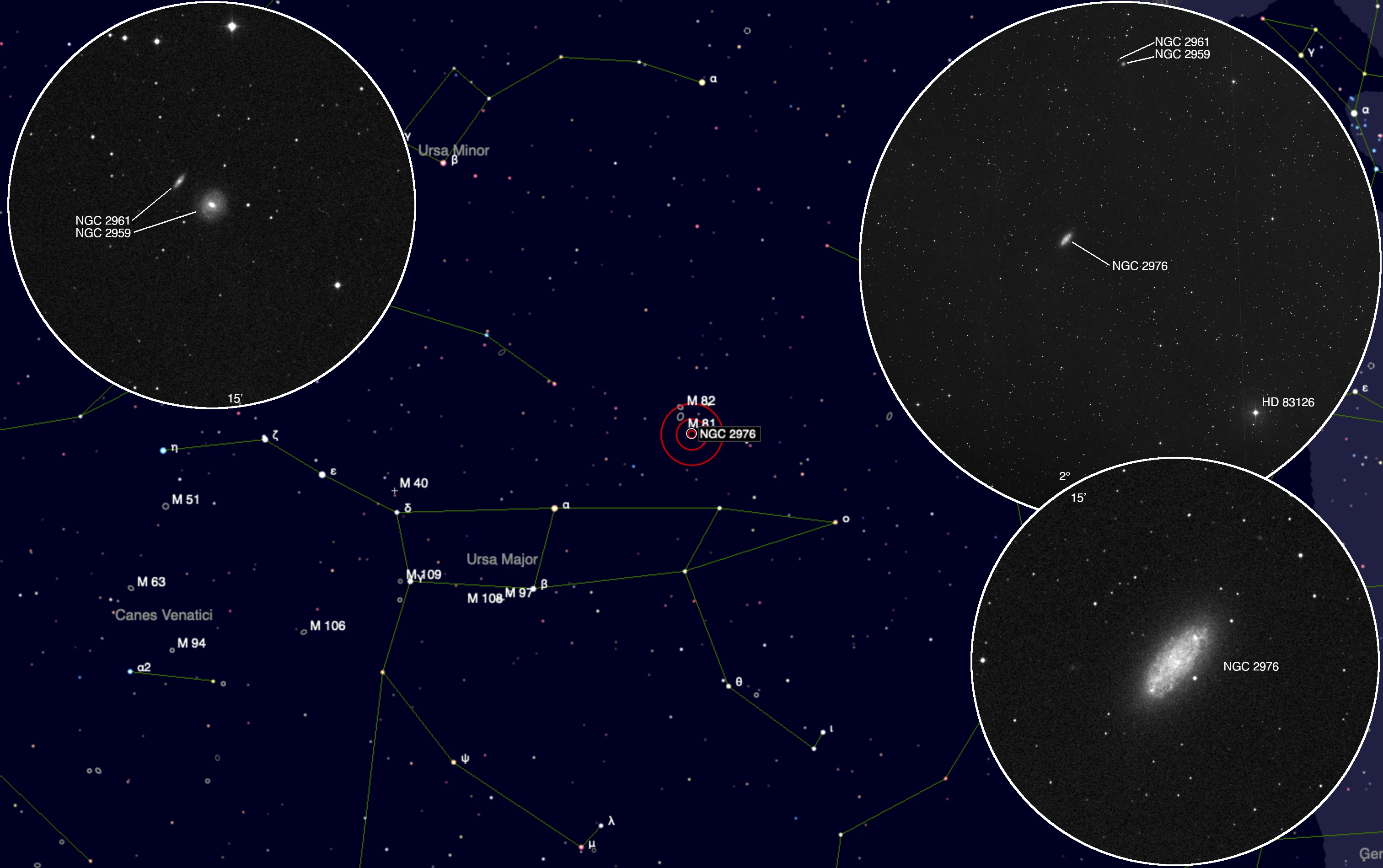 Finder Chart Galaxies NGC 2959, NGC 2961, NGC 2976
