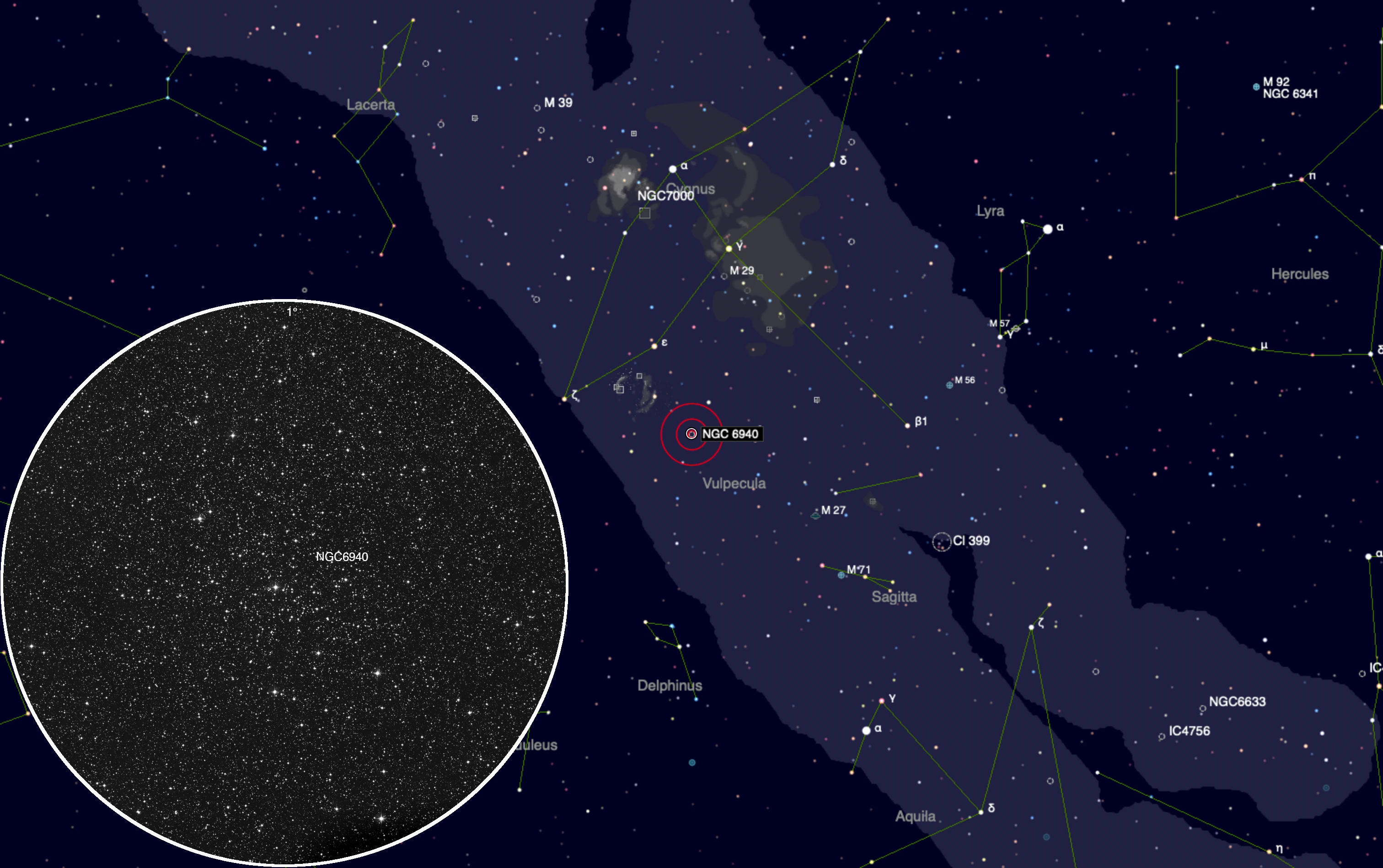 Finder Chart Open Cluster NGC 6940